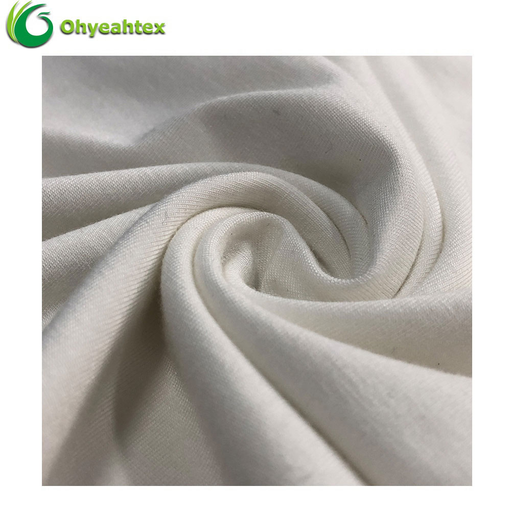 Anit-Odor Knitting 10% Spandex 90% Organic Bamboo Lyocell Fabric For Tshirt